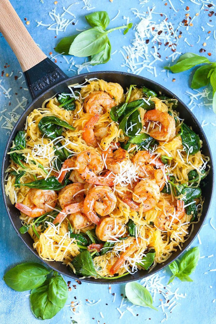 Spaghetti Squash Shrimp Scampi